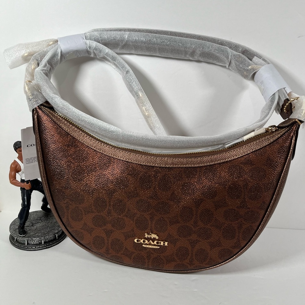 Coach Aria Shoulder Bag In Signature Canvas CCL27 Brown/Copper NWT